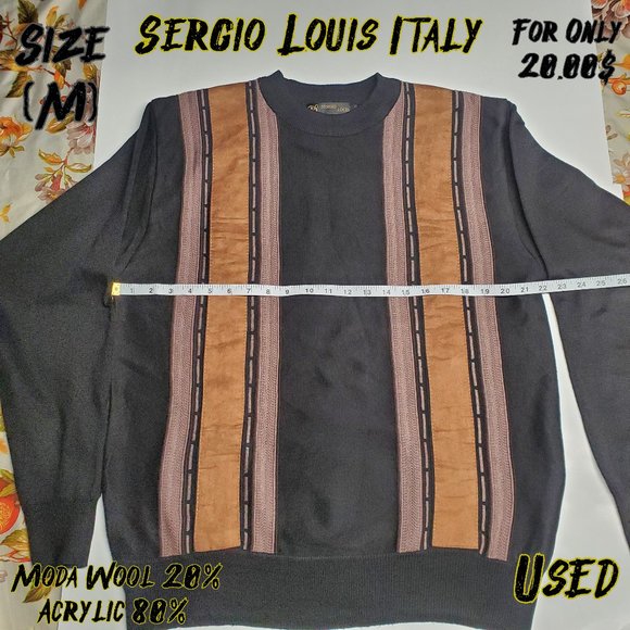 Sergio Louis  Italie - Black & Brown Pullover - (M) - Used - Picture 1 of 10